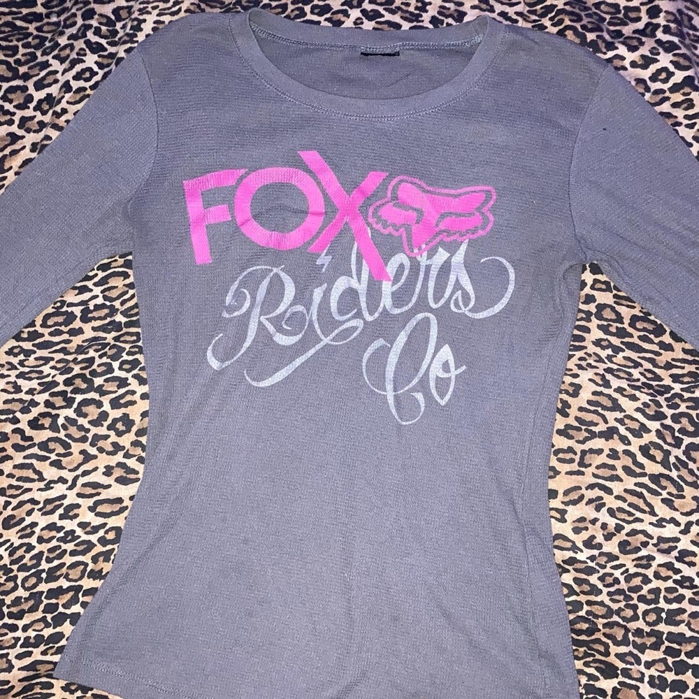 Fox Racing grey and pink long sleeve top size m/ lg